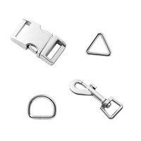 Boucles de sécurité pour chien en métal de luxe professionnelles de 25 mm, robustes, à dégagement rapide, à double clip, anneaux en D, boucles à dégagement latéral pour colliers de chien