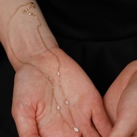 Collar Minimalista de Plata S925 Chapado en Oro con Circonita Marquise, Cadena Delicada para Clavícula, Joyería de Regalo para Mujer, Personalizado de Fábrica
