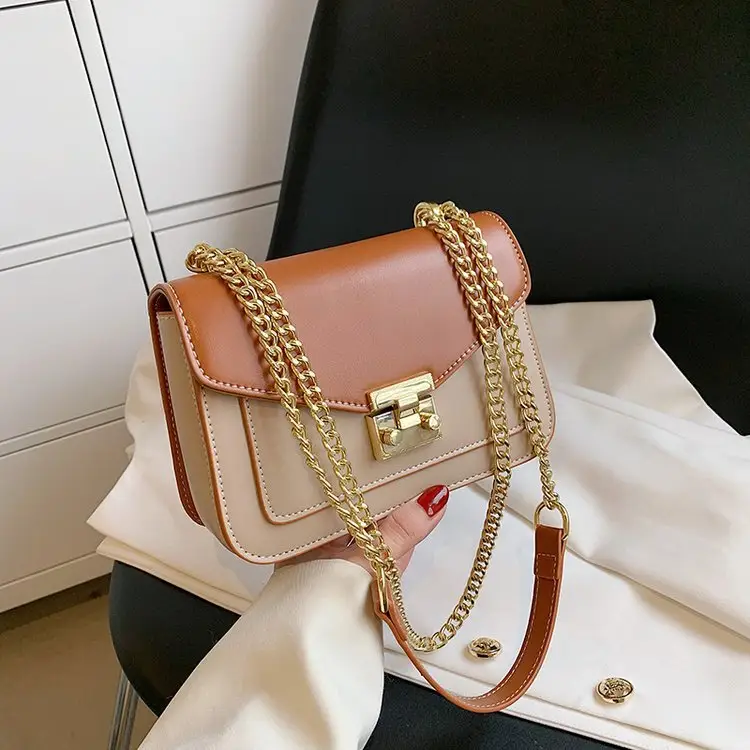 2024 fashion design handbag luxury chain lock small leather bags women shoulder bags crossbody lady girls custom purse with logo