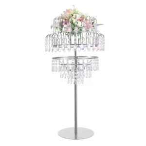 Exhibidor de Flores de Cristal Moderno de 5 Niveles Personalizable, Metal Plateado/Dorado de Alta Calidad, Centro de Mesa Duradero para Bodas y Fiestas, 60 cm - Product Image 5