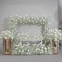 Blanc Babysbreath Rose événement grande fleur balle centres de table gypsophile longs coureurs pour cérémonie de mariage et table de réunion