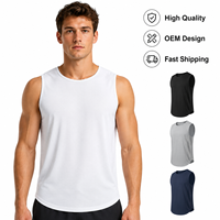 Débardeur de sport léger pour homme en tissu mesh personnalisé, séchage rapide, respirant, conception OEM, pour la course, l'entraînement et le fitness