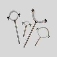 Support de suspension pour tuyaux en acier inoxydable 304 avec coussinets EPDM, collier de serrage fendu avec tige filetée pour conduites de drainage en PVC