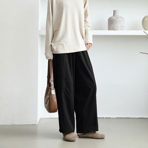 Pantalons longs amples à jambes larges pour femmes, style automne-hiver, vente directe d'usine - Product Image 3