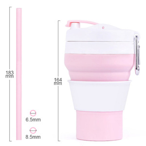 Mug de voyage pliable 350ml 480ml 600ml, bouteille d'eau pliable en silicone, tasse à café légère pour l'extérieur - Product Image 4