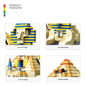 Set de Bloques de Construcción de Arquitectura Egipcia, Modelo de las Pirámides de Giza y la Esfinge, Juguete Educativo para Niños, Plástico Creativo, Escala 1:1, OEM - Product Image 2