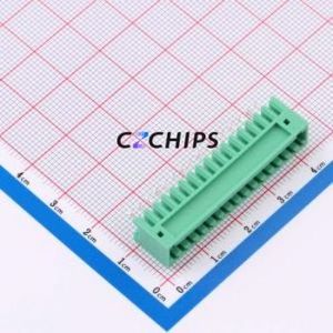 MX2EDGV-2.5-16P-GN01-Cu-A Plug-in Terminal Block Through hole,P=2.5mm Connector Board-to-Board / Socket Closed 1x16P 2.5mm Green - Product Image 1