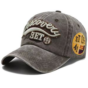 Unisex Vintage Washed Canvas Baseball Cap 6 Panel Adjustable Metal Buckle Embroidery Curved Brim Casual Hat Adults Spring Summer - Product Image 1