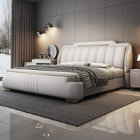 Ensemble de meubles de chambre à coucher haut de gamme en gros, lit moderne de luxe taille King/Queen, lit double rembourré moderne, ensemble de chambre à coucher en cuir
