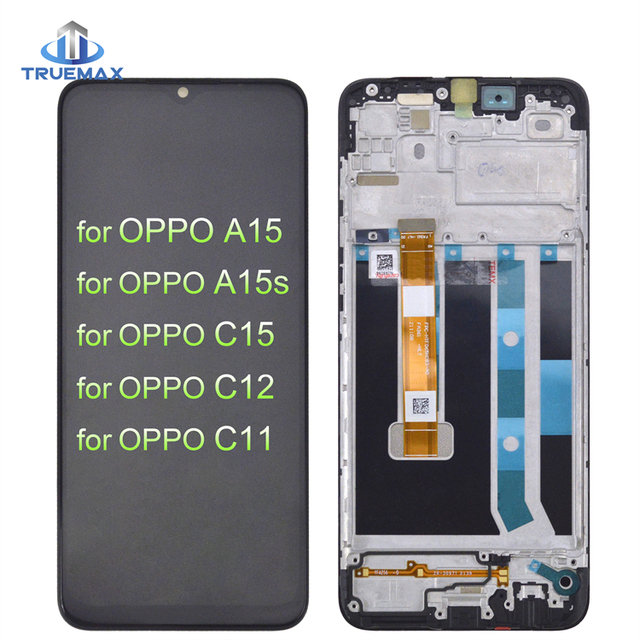 for OPPO A15 A15S Realme C11 C12 C15 Pantalla LCD Screen Display With Frame
