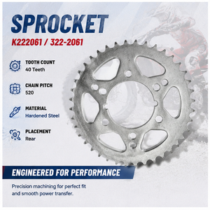 40 dente Posteriore del Motociclo Nastro Pignone Per Polaris ATV 300/400/Sportivo/Scrambler & Kawasaki ZX600 Ninja /<span class=keywords><strong>GPZ</strong></span> - Product Image 3