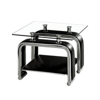 Table basse décorative en métal et verre, design moderne et minimaliste, portable, légère, facile à assembler, construction durable pour le salon