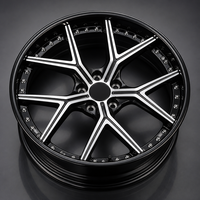 Nouvelle jante en alliage d'aluminium forgé 2 pièces 10 rayons à déport profond, finition usinée argent brillant noir, logo personnalisé, pour rétrofit/amélioration, 18-22 pouces