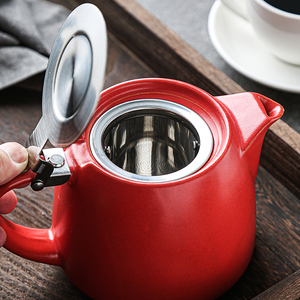 <span class=keywords><strong>B</strong></span>án buôn tùy chỉnh ấm trà gốm với nắp thép không gỉ và Infuser trà stainer Ấm đun nước Kungfu nồi trà nhà hàng teaware - Product Image 3