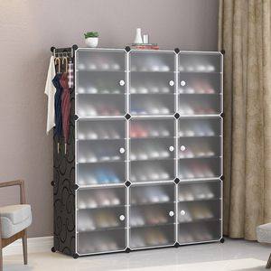 3-12 katmanlı ekstra büyük kavite DIY montaj plastik ev ayakkabı dolabı asma kanca ile asılı - Product Image 1