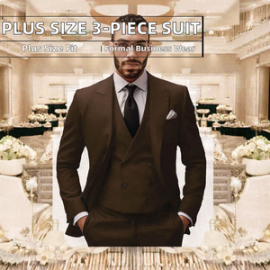 Traje de 3 Piezas para Hombre, Color Marrón, Formal, de Negocios, Esmoquin, Blazer, Chaleco, Pantalones, para Boda, Fiesta, Oficina, Corte Clásico, Ajustado, Personalizado - Product Image 2