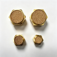 Silencieux pneumatique BSL à tête plate en laiton et bronze fritté, filetage mâle, pour soupape solénoïde et raccord pneumatique