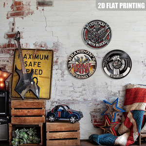 <span class=keywords><strong>Plaque</strong></span> Métallique Ronde de Garage, Décoration Murale Personnalisée pour Mécanicien, <span class=keywords><strong>Plaque</strong></span> en Étain Rétro pour Man Cave avec Inscription 'Cold Drinks Here' pour <span class=keywords><strong>Atelier</strong></span> et Bar - Product Image 4