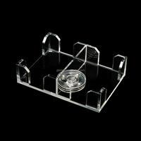 Boîte en acrylique de luxe élégante et unique pour 2 jeux de cartes à jouer, avec plateau de rangement moderne et élégant
