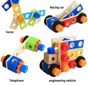 Boîte à outils multifonctionnelle en bois Montessori, jouet pour enfants, <span class=keywords><strong>bricolage</strong></span> créatif - Product Image 5