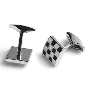 Mancuernillas de Diseño Simple en Blanco y Negro, Precio Bajo Directo de China, Regalo Empresarial para Oficina - Product Image 1