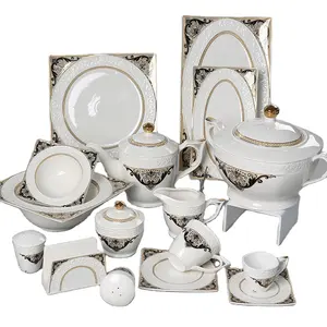 Conjuntos de louças personalizados, conjuntos de jantar de cerâmica do paquistão, utensílios de jantar, casa de cerâmica de luxo, melhor conjunto de jantar para hotel