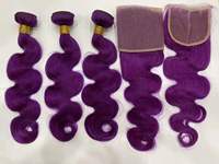 Paket Rambut Manusia FH Double Drawn Body Wave, Set Lace Closure, Weave Machine Weft, Remy Human Hair Grosir