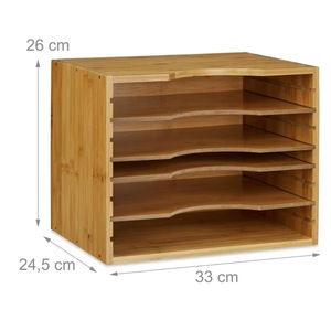 Bandejas de madera para documentos tamaño A4, organizador de escritorio de varios niveles, caja de almacenamiento para archivos, para uso en oficina y hogar - Product Image 4