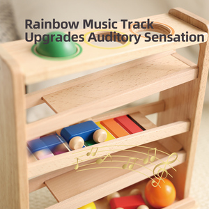 Rampe de jeu en bois pour balles et voitures - Éducation Montessori, matériau en contreplaqué, unisexe, 12 mois+ - Product Image 4