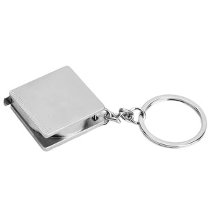 Cinta métrica cuadrada de acero inoxidable con llavero, 1.2m, métrica e imperial, portátil, para uso diario - Product Image 2