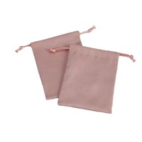 Pochette en velours rectangulaire minimaliste fabriquée par le fabricant, fermeture à cordon, logo personnalisable, portable, pour rouge à lèvres, bijoux, cosmétiques