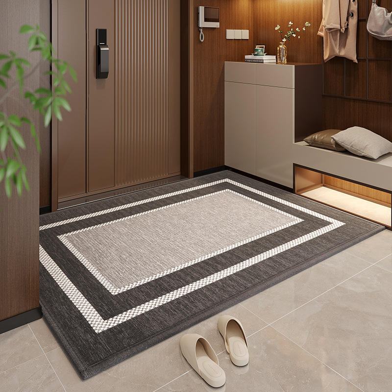 พรมเช็ดเท้ายางโพลีโพรพิลีน - ทรงกลมสีเทา