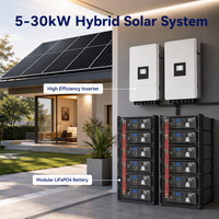 Sistema Solar Híbrido Estándar Estadounidense de 8kW 10kW 12kW, Bifásico 120V/240V con Batería de Iones de Litio, Kit Completo