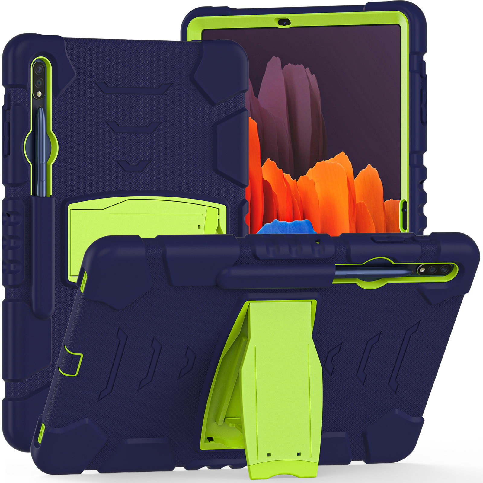 Navy Blue+Yellow Green