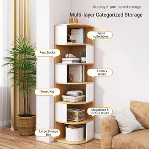 Floor Mounted Corner Bookshelf Saving Triangle Storage Rack Living Room Multi Layer Modern Home Office Wholesale Chinese - Product Image 5