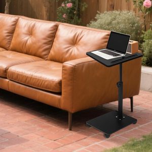 Table de chevet réglable <span class=keywords><strong>en</strong></span> <span class=keywords><strong>hauteur</strong></span> 360 ° Table basse pivotante <span class=keywords><strong>avec</strong></span> roulettes, petite table moderne pour salon, chambre, balcon, terrasse - Product Image 6