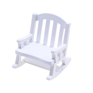Stile europeo in miniatura sedia a dondolo in legno Vintage modello di mobili per la piccola casa delle bambole legno artigianato scatole di legno cartelli da parete - Product Image 6