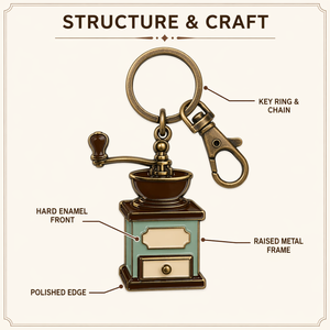 Set de Llaveros Metálicos Personalizados Vintage para Café, con Esmalte Duro, Temática de Barista, Molinillo y Cafetera <span class=keywords><strong>Moka</strong></span>, Regalo de Recuerdo para Amantes del Café - Product Image 4
