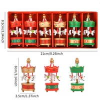 6 Pièces Ornements Suspendus Chevaux de Carrousel en Bois pour Arbre de Noël et Lumières, Pendentifs Carrousel pour Décoration Maison, Fête et Festival