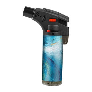 Nouvel article Briquets à gaz rechargeables personnalisés de bonne qualité Briquet à bougie torche oblique à l'épreuve du vent en usine - Product Image 6