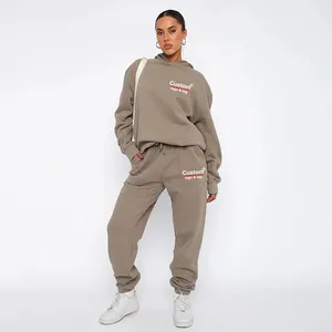 Customized High Quality Women Oversize Hoodie Sweatshirt 3D Puff Print Custom Logo Heavyweight Cotton Polyester Fleece For Women
