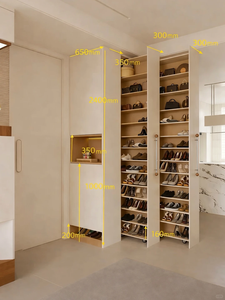 Mueble Zapatero a Medida con Estantes Extraíbles, Organizador <span class=keywords><strong>de</strong></span> Zapatos <span class=keywords><strong>de</strong></span> Entrada <span class=keywords><strong>de</strong></span> Piso a Techo, Armario con Puerta Abatible - Product Image 3