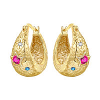 Boucles d'oreilles en argent S925 plaqué or et émail, Nouveauté 2026, Bijoux de luxe vintage minimalistes avec zircone cubique brillante, Cadeau romantique