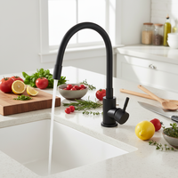 Robinet de cuisine moderne en acier à poignée unique, col flexible, cartouche céramique universelle, montage sur plan, pour salles de bain, hôtels et centres commerciaux