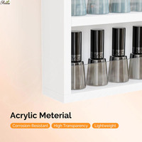 Precio de Fábrica, Organizador de Esmalte de Uñas Profesional de Madera Pulida de 6 Niveles para Montar en la Pared con Separador Acrílico, Superventas