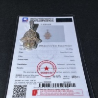 Pendentif Hamsa en Argent 925 avec Diamants de Laboratoire, Bijou Religieux Homme Style Hip Hop Iced Out, Vente Chaude