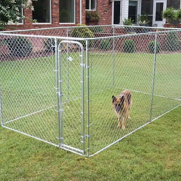 12x12x6 foot classic galvanized outdoor dog kennel