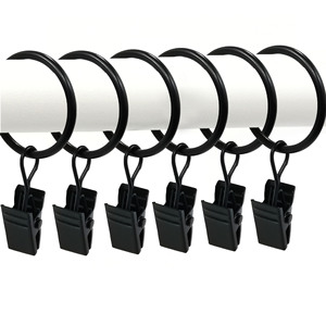 Curtain <b>Ring</b> <b>Clips</b> 2.5*25MM Black Iron Roman Style For Suspension Curtains - Product Image 5
