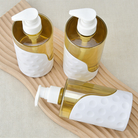 Botella de Plástico de Alta Gama para Champú y Acondicionador, 300ml 400ml 500ml, Botella de Plástico Única para Lociones Cosméticas con Bomba Dosificadora