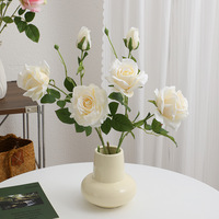 Roses artificielles réalistes à 3 branches, fausses roses à longues tiges pour arrangements de mariage et décoration de salon